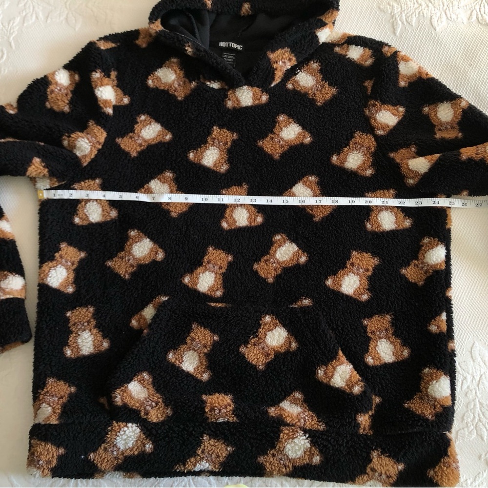 Hot Topic Teddy Bear Sherpa Hoodie - size LARGE - oversized plush teddy sweater - Picture 10 of 13